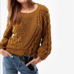 Chenille Boat Neck Balloon sleeve Sweater